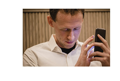 blind man using an iphone